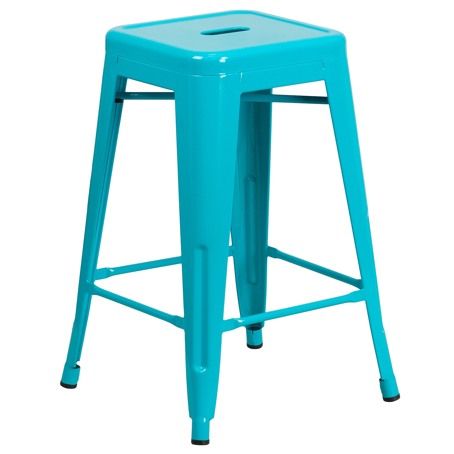 Flash Furniture Colorful Restaurant Counter Height Stool, Crystal Teal-Blue (ETBT350324CB)