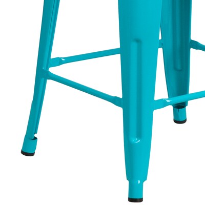 Flash Furniture Colorful Restaurant Counter Height Stool, Crystal Teal-Blue (ETBT350324CB)