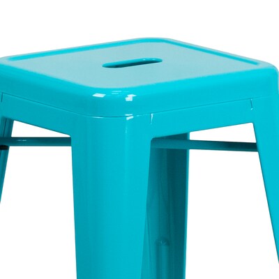 Flash Furniture Colorful Restaurant Counter Height Stool, Crystal Teal-Blue (ETBT350324CB)