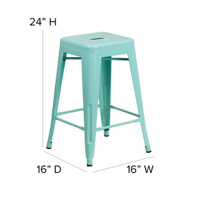 Flash Furniture Colorful Restaurant Counter Height Stool, Mint Green (ETBT350324MINT)