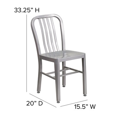 Flash Furniture Silver Metal Indoor-Outdoor Chair  (CH-61200-18-SIL-GG)
