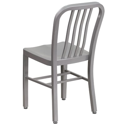 Flash Furniture Silver Metal Indoor-Outdoor Chair  (CH-61200-18-SIL-GG)