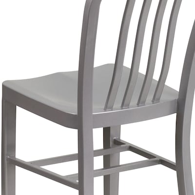 Flash Furniture Silver Metal Indoor-Outdoor Chair  (CH-61200-18-SIL-GG)