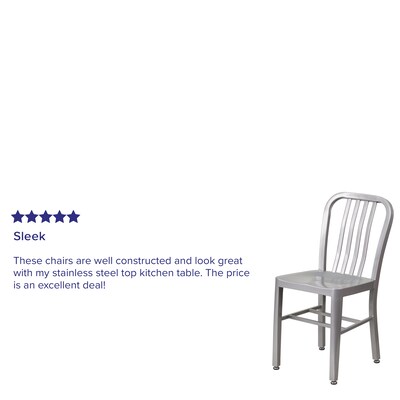 Flash Furniture Silver Metal Indoor-Outdoor Chair  (CH-61200-18-SIL-GG)