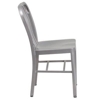 Flash Furniture Silver Metal Indoor-Outdoor Chair  (CH-61200-18-SIL-GG)