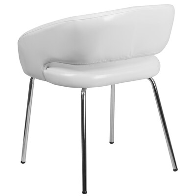 Fusion Series Contemporary White Leather Side-Reception-Lounge Chair [CH-162731-WH-GG]