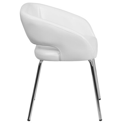 Fusion Series Contemporary White Leather Side-Reception-Lounge Chair [CH-162731-WH-GG]