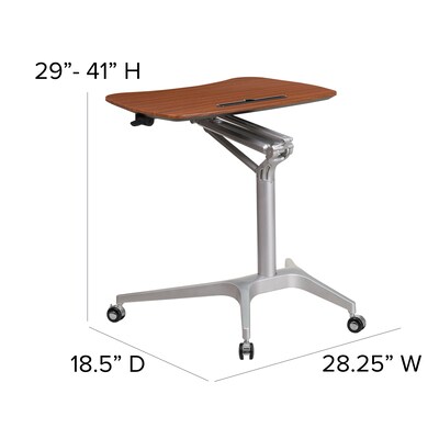 Flash Furniture Gia 28"W Rectangular Adjustable Standing Computer Desk, Mahogany (NANIP10)