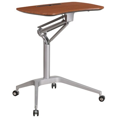 Flash Furniture Gia 28"W Rectangular Adjustable Standing Computer Desk, Mahogany (NANIP10)