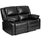 Flash Furniture Harmony Series 56 LeatherSoft Loveseat with Two Built-In Recliners, Black (BT70597L