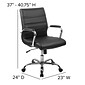 Flash Furniture Whitney Ergonomic LeatherSoft Swivel Mid-Back Executive Office Chair, Black/Chrome (GO2286MBK)