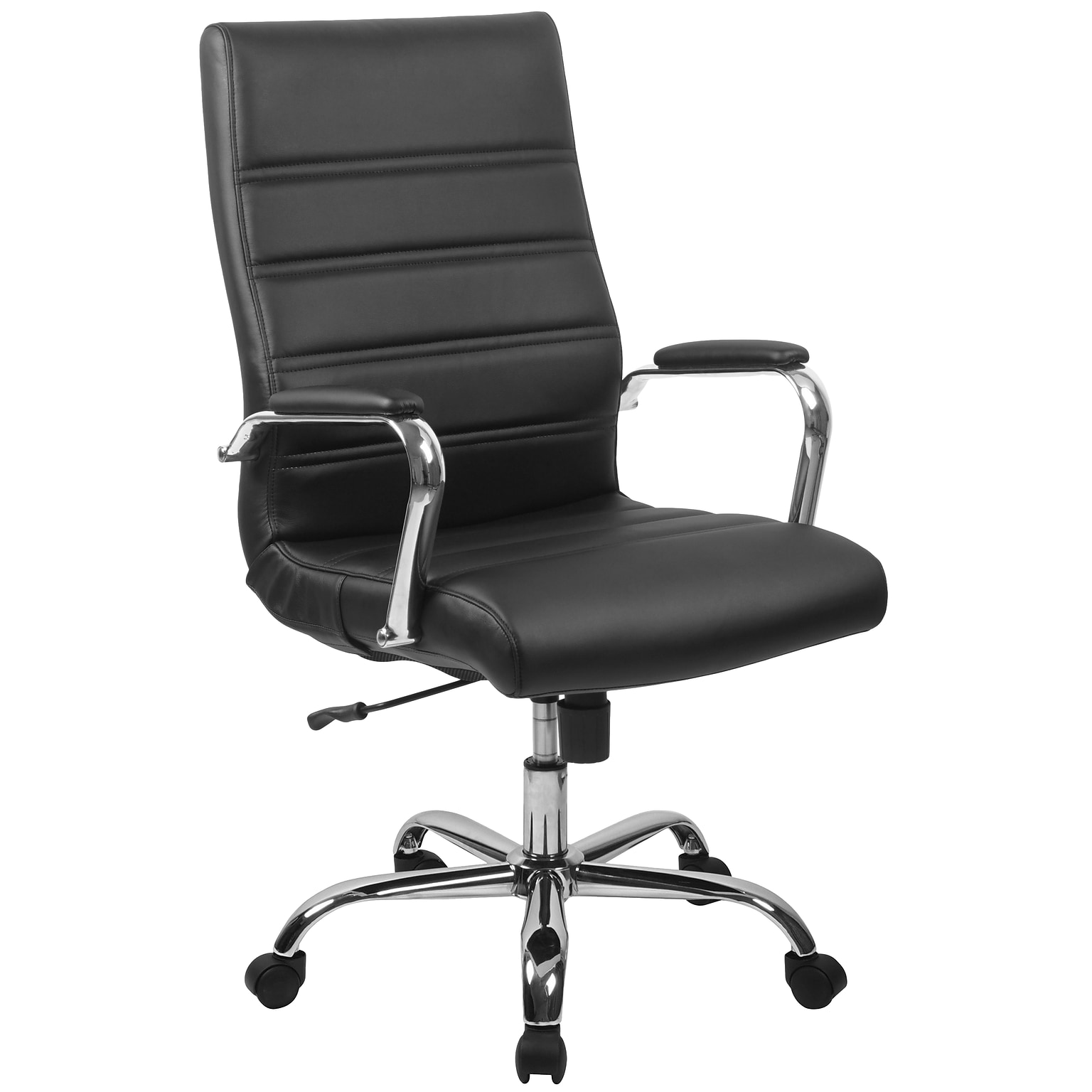 Flash Furniture Whitney Ergonomic LeatherSoft Swivel High Back Executive Office Chair, Black/Chrome (GO2286HBK)