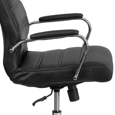 Flash Furniture Whitney Ergonomic LeatherSoft Swivel High Back Executive Office Chair, Black/Chrome (GO2286HBK)