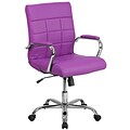Flash Furniture Vivian Vinyl Swivel Mid-Back Executive Office Chair, Purple (GO2240PUR)