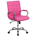 Flash Furniture Vivian Vinyl Swivel Mid-Back Executive Office Chair, Pink (GO2240PK)