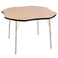 ECR4Kids T-Mold Adjustable 48 Clover Laminate Activity Table Maple/Black/Sand (ELR-14101-MBKSD-SS)