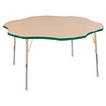 ECR4Kids T-Mold Adjustable 60 Flower Laminate Activity Table Maple/Green/Sand (ELR-14102-MGNSD-TB)