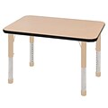 ECR4Kids Thermo-Fused Adjustable 36L x 24W Rectangle Laminate Activity Table Maple/Black/Sand (ELR-14206-MPBKSDCH)