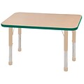 ECR4Kids T-Mold Adjustable 36L x 24W Rectangle Laminate Activity Table Maple/Green/Sand (ELR-14106-MGNSD-C)