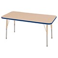 ECR4Kids Thermo-Fused Adjustable 48L x 24W Rectangle Laminate Activity Table Maple/Blue/Sand (ELR-14207-MPBLSDSS)