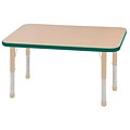 ECR4Kids Thermo-Fused Adjustable 48L x 24W Rectangle Laminate Activity Table Maple/Green/Sand (ELR-14207-MPGNSDCH)