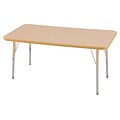 ECR4Kids Thermo-Fused Adjustable 48L x 24W Rectangle Laminate Activity Table Maple/Maple/Sand (ELR-14207-MPMPSDSS)