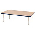 ECR4Kids Thermo-Fused Adjustable 60L x 24W Rectangle Laminate Activity Table Maple/Blue/Sand (ELR-14208-MPBLSDCH)