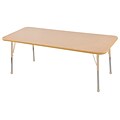 ECR4Kids Thermo-Fused Adjustable 60L x 24W Rectangle Laminate Activity Table Maple/Maple/Sand (ELR-14208-MPMPSDSB)