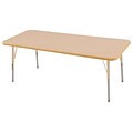 ECR4Kids Thermo-Fused Adjustable 60L x 24W Rectangle Laminate Activity Table Maple/Maple/Sand (ELR-14208-MPMPSDTS)