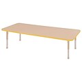 ECR4Kids Thermo-Fused Adjustable 72L x 24W Rectangle Laminate Activity Table Maple/Yellow/Sand (ELR-14209-MPYESDCH)