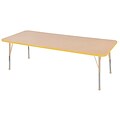 ECR4Kids T-Mold Adjustable 72L x 24W Rectangle Laminate Activity Table Maple/Yellow/Sand (ELR-14109-MYESD-TB)