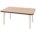 ECR4Kids Thermo-Fused Adjustable 48L x 30W Rectangle Laminate Activity Table Maple/Black/Sand (ELR-14210-MPBKSDTB)