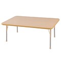 ECR4Kids Thermo-Fused Adjustable 48L x 30W Rectangle Laminate Activity Table Maple/Maple/Sand (ELR-14210-MPMPSDSB)