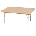 ECR4Kids Thermo-Fused Adjustable 48L x 30W Rectangle Laminate Activity Table Maple/Maple/Sand (ELR-14210-MPMPSDTS)