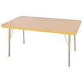 ECR4Kids Thermo-Fused Adjustable 48L x 30W Rectangle Laminate Activity Table Maple/Yellow/Sand (ELR-14210-MPYESDSB)