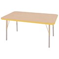 ECR4Kids T-Mold Adjustable 48L x 30W Rectangle Laminate Activity Table Maple/Yellow/Sand (ELR-14110-MYESD-TS)