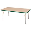 ECR4Kids T-Mold Adjustable 60L x 30W Rectangle Laminate Activity Table Maple/Green/Sand (ELR-14111-MGNSD-TS)
