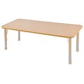 ECR4Kids Thermo-Fused Adjustable 60L x 30W Rectangle Laminate Activity Table Maple/Maple/Sand (ELR-14211-MPMPSDCH)