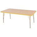 ECR4Kids Thermo-Fused Adjustable 60L x 30W Rectangle Laminate Activity Table Maple/Yellow/Sand (ELR-14211-MPYESDTB)