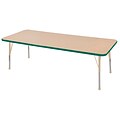 ECR4Kids T-Mold Adjustable 72L x 30W Rectangle Laminate Activity Table Maple/Green/Sand (ELR-14112-MGNSD-SB)