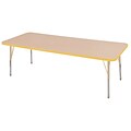 ECR4Kids T-Mold Adjustable 72L x 30W Rectangle Laminate Activity Table Maple/Yellow/Sand (ELR-14112-MYESD-SS)