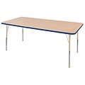 ECR4Kids Thermo-Fused Adjustable 72L x 36W Rectangle Laminate Activity Table Maple/Blue/Sand (ELR-14213-MPBLSDTB)