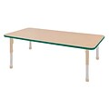 ECR4Kids Thermo-Fused Adjustable 72L x 36W Rectangle Laminate Activity Table Maple/Green/Sand (ELR-14213-MPGNSDCH)