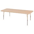 ECR4Kids Thermo-Fused Adjustable 72L x 36W Rectangle Laminate Activity Table Maple/Maple/Sand (ELR-14213-MPMPSDSB)