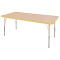 ECR4Kids Thermo-Fused Adjustable 72L x 36W Rectangle Laminate Activity Table Maple/Yellow/Sand (ELR-14213-MPYESDSS)