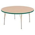 ECR4Kids T-Mold Adjustable Swivel 48 Round Laminate Activity Table Maple/Green/Sand (ELR-14115-MGNSD-SS)