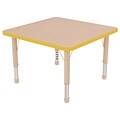 ECR4Kids T-Mold Adjustable 30 Square Laminate Activity Table Maple/Yellow/Sand (ELR-14116-MYESD-C)