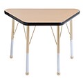 ECR4Kids Thermo-Fused Adjustable 30L x 18W Trapezoid Laminate Activity Table Maple/Black/Sand (ELR-14218-MPBKSDTB)
