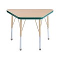 ECR4Kids Thermo-Fused Adjustable 30L x 18W Trapezoid Laminate Activity Table Maple/Green/Sand (ELR-14218-MPGNSDSS)