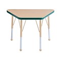 ECR4Kids Thermo-Fused Adjustable 30L x 18W Trapezoid Laminate Activity Table Maple/Green/Sand (ELR-14218-MPGNSDTB)